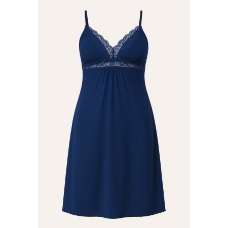 Нічна сорочка "Луна" для годування в пологовий для вагітних і годуючих Синій